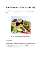Các món canh – trà tiêu thử, giải nhiệt docx