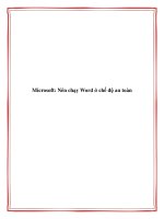 Microsoft: Nên chạy Word ở chế độ an toàn doc