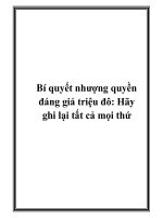 Bí quyết nhượng quyền đáng giá triệu đô: Hãy ghi lại tất cả mọi thứ potx