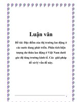 Luận văn: Đặc điểm của thị trường lao động ở các nước đang phát triển. Phân tích hiện tượng dư thừa lao động ở Việt Nam dưới góc độ tăng trưởng kinh tế. Các giải pháp để xử lý vấn đề này. docx
