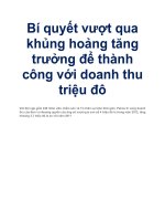 Bí quyết vượt qua khủng hoảng tăng trưởng để thành công với doanh thu triệu đô docx