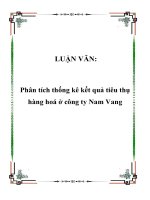 LUẬN VĂN: Phân tích thống kê kết quả tiêu thụ hàng hoá ở công ty Nam Vang docx