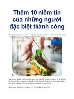 Thêm 10 niềm tin của những người đặc biệt thành công doc