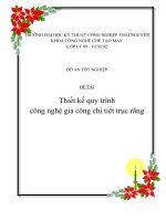 bài báo cáo; thiết kế quy trình công nghệ gia công chi tiết trục răng