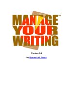 Manage Your Writing potx