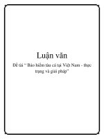 Đề tài “ Bảo hiểm tàu cá tại Việt Nam - thực trạng và giải pháp” pptx