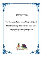 LUẬN VĂN: Tín dụng của Ngân hàng Nông nghiệp và Phát triển nông thôn với việc phát triển làng nghề tại tỉnh Quảng Nam doc