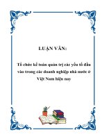 LUẬN VĂN: Tổ chức kế toán quản trị các yếu tố đầu vào trong các doanh nghiệp nhà nước ở Việt Nam hiện nay pot