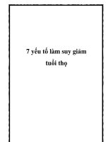 7 yếu tố làm suy giảm tuổi thọ ppt