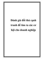 Đánh giá đối thủ cạnh tranh để tìm ra các cơ hội cho doanh nghiệp pptx