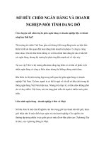 SỞ HỮU CHÉO NGÂN HÀNG VÀ DOANH NGHIỆP:MỐI TÌNH DANG DỠ potx