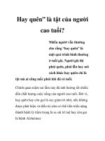 Hay quên” là tật của người cao tuổi? doc