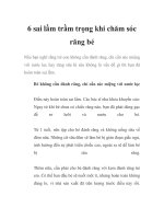 6 sai lầm trầm trọng khi chăm sóc răng bé pdf