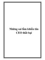 Những sai lầm khiến tân CEO thất bại ppt