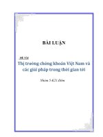 Luận văn: Thị trường chứng khoán Việt Nam và các giải pháp trong thời gian tới pdf