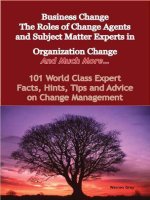 Business Change - The Roles of Change Agents and Subject Matter Experts in Organization Change potx