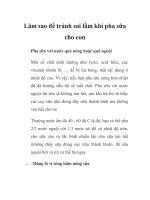 Làm sao để tránh sai lầm khi pha sữa cho con pptx