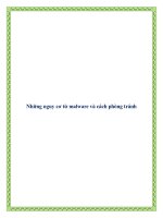 Những nguy cơ từ malware và cách phòng tránh docx