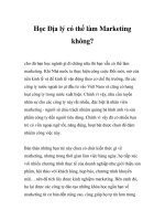 Học Địa lý có thể làm Marketing không? pot