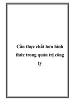 Cần thực chất hơn hình thức trong quản trị công ty pdf