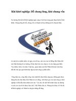 Khi khởi nghiệp: Dễ chung lòng, khó chung vốn ppt