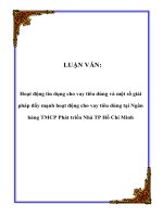 LUẬN VĂN: Hoạt động tín dụng cho vay tiêu dùng và một số giải pháp đẩy mạnh hoạt động cho vay tiêu dùng tại Ngân hàng TMCP Phát triển Nhà TP Hồ Chí Minh pptx