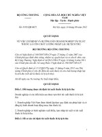 QUYẾT ĐỊNH Số: 5353/QĐ-BCT VỀ VIỆC CHỈ ĐỊNH VÀ HƯỚNG DẪN DOANH NGHIỆP TÁI XUẤT THUỐC LÁ CÒN CHẤT LƯỢNG NHẬP LẬU BỊ TỊCH THU pot