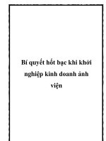 Bí quyết hốt bạc khi khởi nghiệp kinh doanh ảnh viện ppt