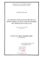Đề Tài: Xác định tương quan di truyền của điểm đa hình LTA+80 và CD14/-195 với bệnh sốt thương hàn ở Việt Nam ppt
