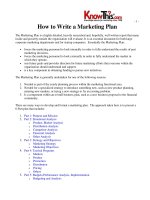 Write a Marketing PlanThe Marketing Plan potx