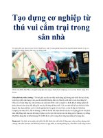 Tạo dựng cơ nghiệp từ thú vui cắm trại trong sân nhà docx
