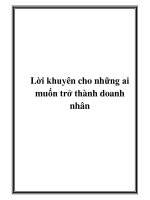 Lời khuyên cho những ai muốn trở thành doanh nhân pot