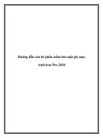 Hướng dẫn xóa bỏ phần mềm bảo mật giả mạo Antivirus Pro 2010 pptx