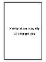 Những sai lầm trong tiếp thị bằng quà tặng docx