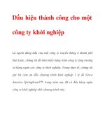 Dấu hiệu thành công cho một công ty khởi nghiệp ppt