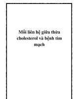 Mối liên hệ giữa thừa cholesterol và bệnh tim mạch potx