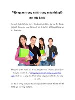 Việc quan trọng nhất trong mùa thi: giữ gìn sức khỏe pptx