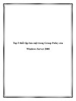 Top 5 thiết lập bảo mật trong Group Policy của Windows Server 2008 ppt