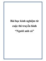 Bài học kinh nghiệm từ cuộc thi truyền hình “Người anh cả”. docx