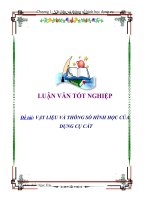 luận văn  vật liệu và thông số hình học của dụng cụ cắt