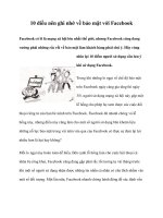 10 điều nên ghi nhớ về bảo mật với Facebook pdf