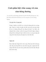 Cách phân biệt viêm xoang với cảm cúm thông thường pdf