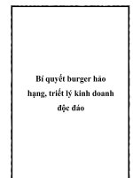 Bí quyết burger hảo hạng, triết lý kinh doanh độc đáo. potx
