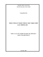 LUẬN VĂN: PHÂN TÍCH CÚ PHÁP TIẾNG VIỆT THEO TIẾP CẬN THỐNG KÊ docx