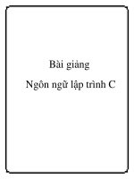 Bài giảng: Ngôn ngữ lập trình C doc