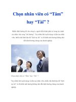 Chọn nhân viên có “Tâm” hay “Tài” ? pdf