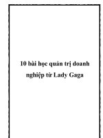 10 bài học quản trị doanh nghiệp từ Lady Gaga pot