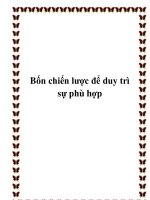 Bốn chiến lược để duy trì sự phù hợp ppt