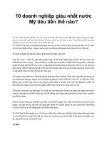 10 doanh nghiệp giàu nhất nước Mỹ tiêu tiền thế nào doc