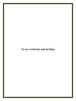 Tự tạo vũ khí bảo mật hệ thống pptx